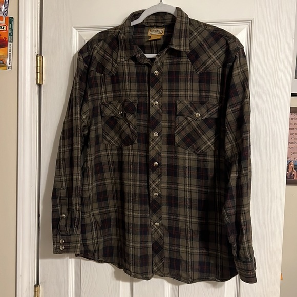 Large snap button up flannel by Schmidt workwear - Picture 7 of 9